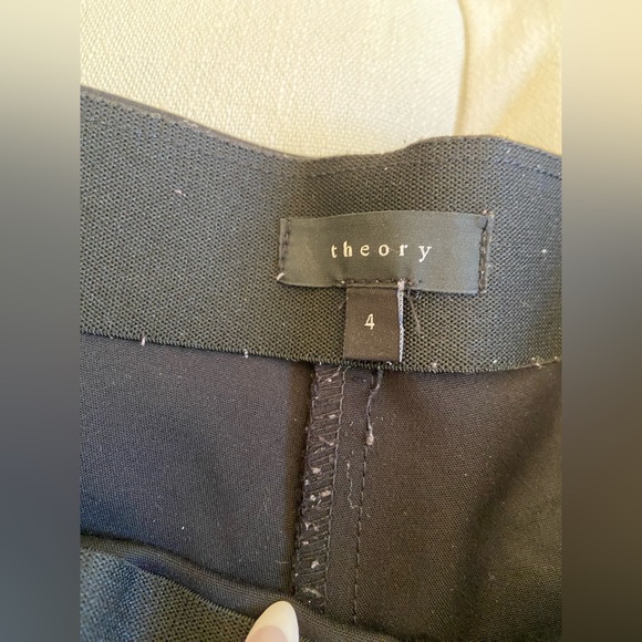 THEORY Black Dress Pants with Zippers Sz 4 - Picture 2 of 8